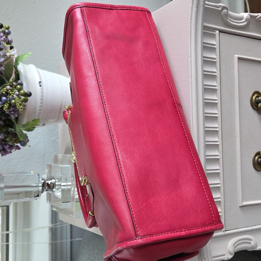 COACH Bleecker Street Limited Ed. Cranberry Barrett 65th Anniversary Leather Bag - Picture 10 of 17